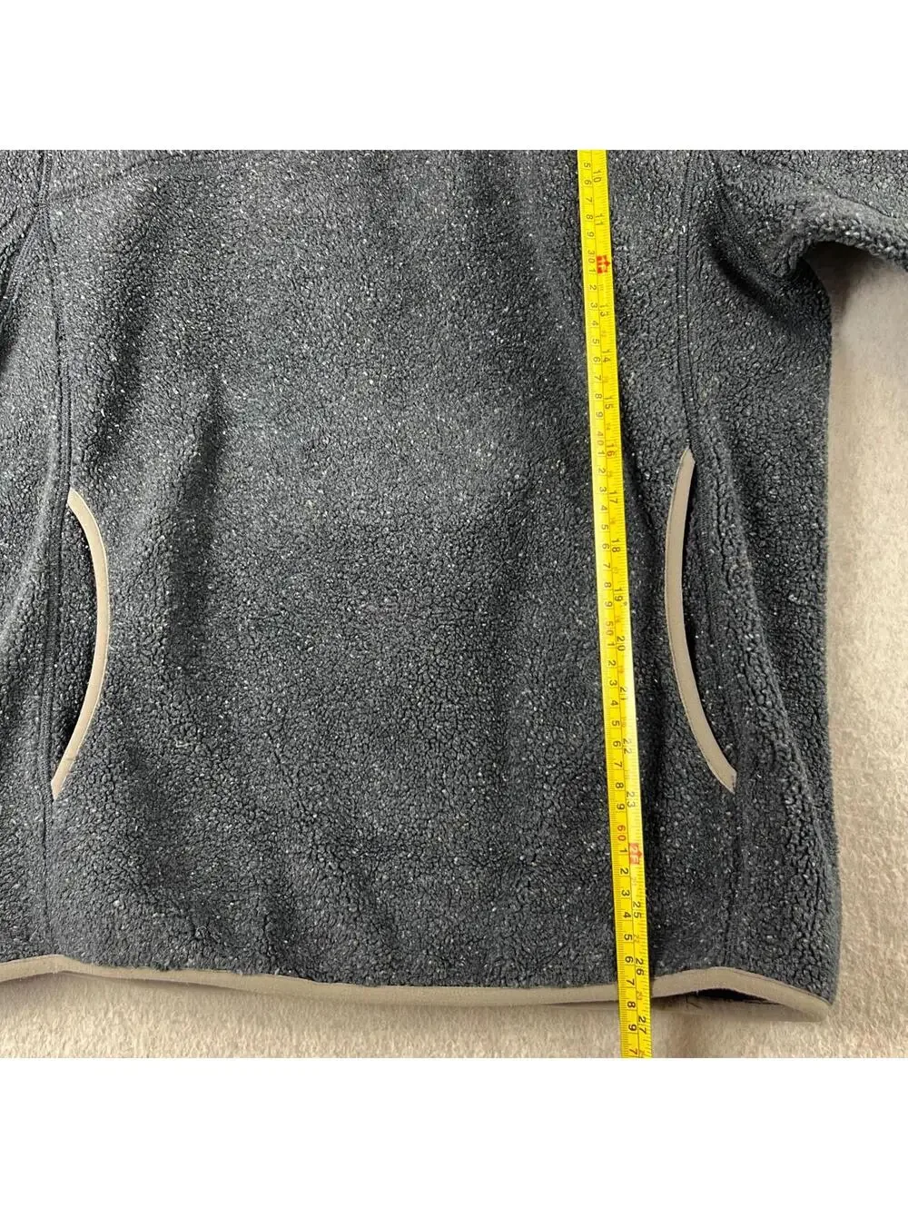 J. Crew Nordic Pullover Fleece Quarter Button Sweater Mens M Navy Speckled
